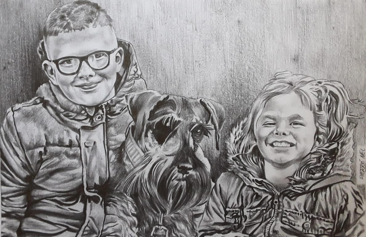 Children and pet for Chané by Pierre Nel