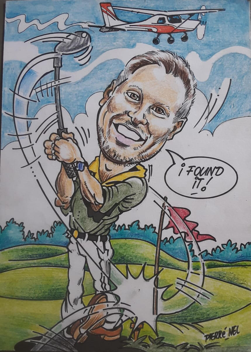 Aviation caricature for Tarryn by Pierre Nel