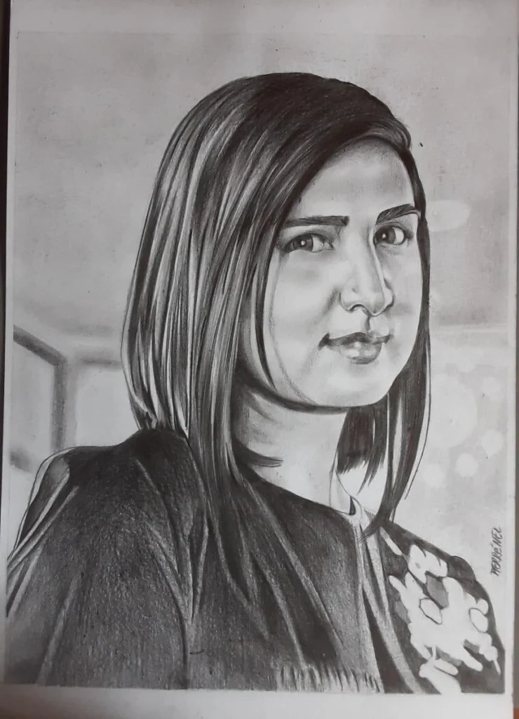 A portrait in pencil — original artwork by Pierre Nel