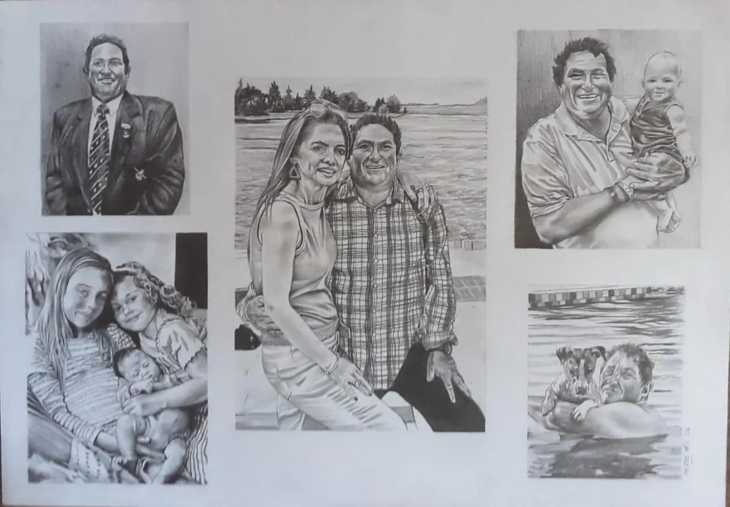Many memories, one portrait — original artwork by Pierre Nel