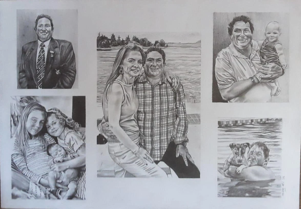 Many memories, one portrait — original artwork by Pierre Nel