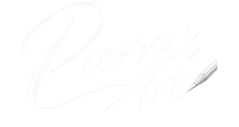 Pierres Art Logo with human touch tagline - White